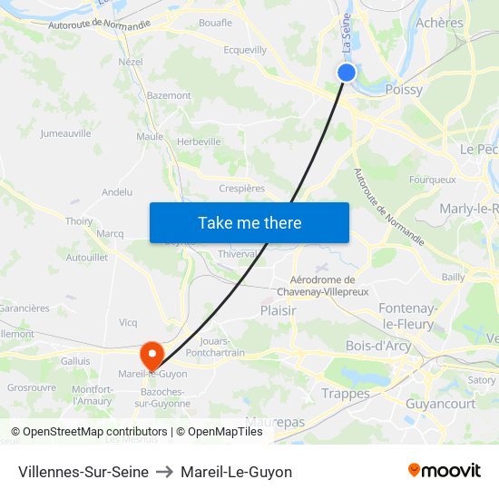 Villennes-Sur-Seine to Mareil-Le-Guyon map