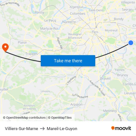 Villiers-Sur-Marne to Mareil-Le-Guyon map