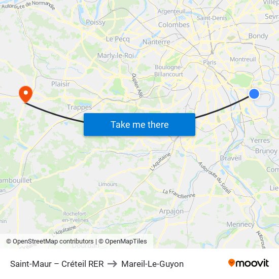 Saint-Maur – Créteil RER to Mareil-Le-Guyon map