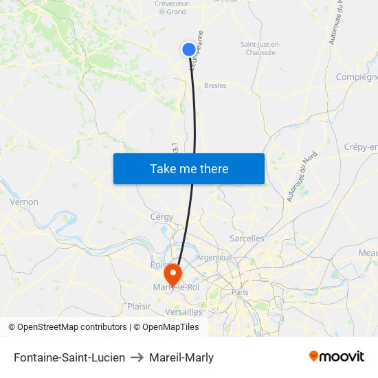 Fontaine-Saint-Lucien to Mareil-Marly map