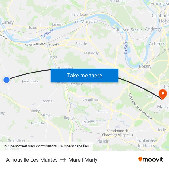 Arnouville-Les-Mantes to Mareil-Marly map