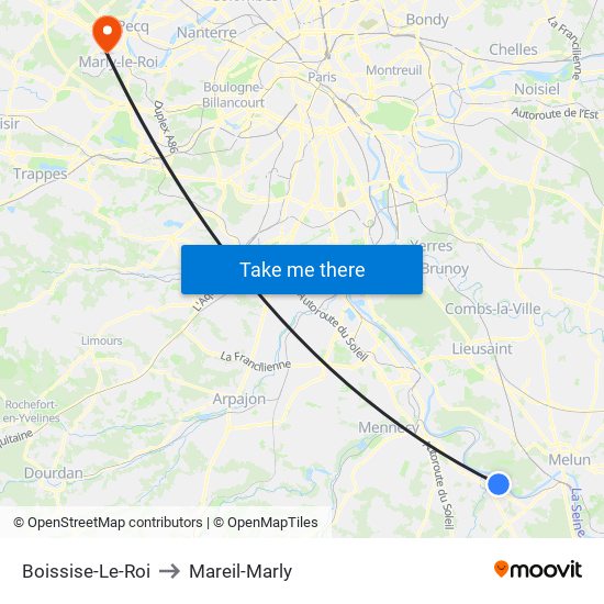 Boissise-Le-Roi to Mareil-Marly map