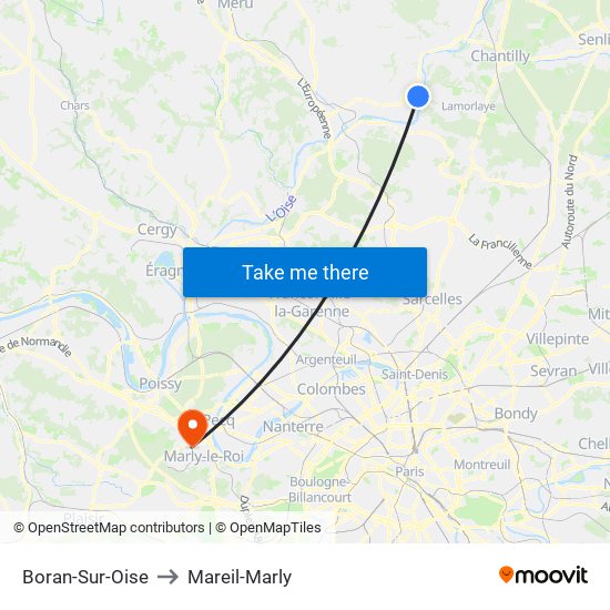 Boran-Sur-Oise to Mareil-Marly map