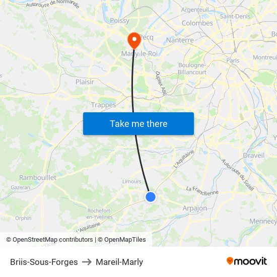 Briis-Sous-Forges to Mareil-Marly map