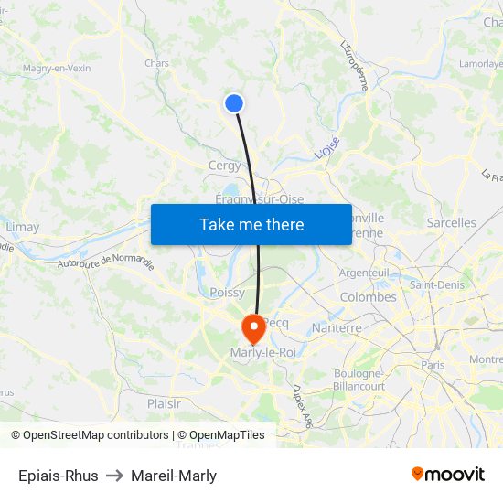 Epiais-Rhus to Mareil-Marly map
