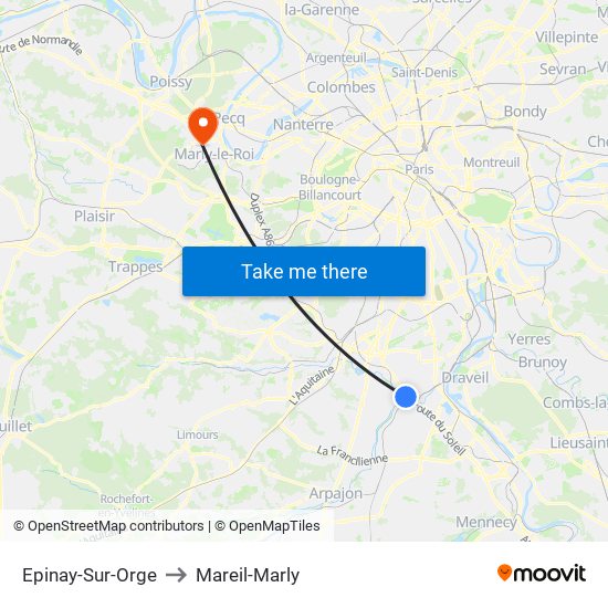 Epinay-Sur-Orge to Mareil-Marly map