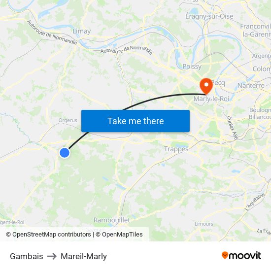 Gambais to Mareil-Marly map