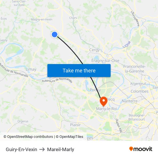 Guiry-En-Vexin to Mareil-Marly map