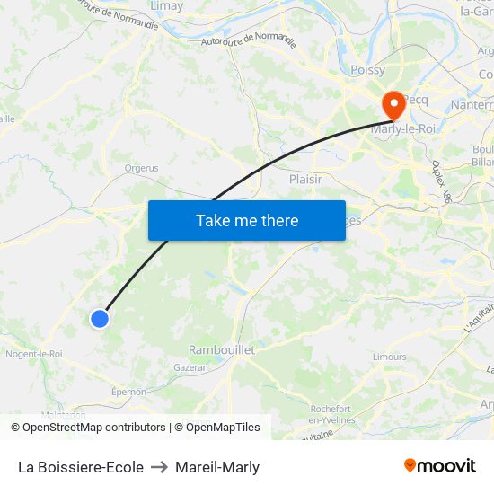 La Boissiere-Ecole to Mareil-Marly map