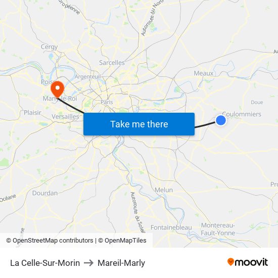 La Celle-Sur-Morin to Mareil-Marly map
