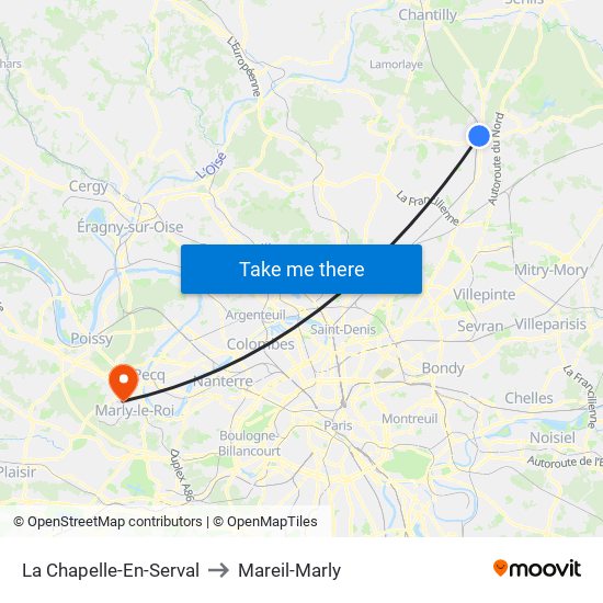 La Chapelle-En-Serval to Mareil-Marly map