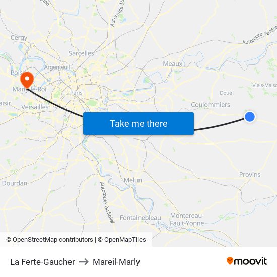 La Ferte-Gaucher to Mareil-Marly map