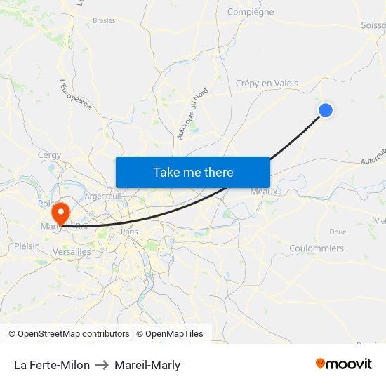 La Ferte-Milon to Mareil-Marly map