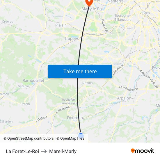 La Foret-Le-Roi to Mareil-Marly map