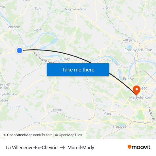 La Villeneuve-En-Chevrie to Mareil-Marly map