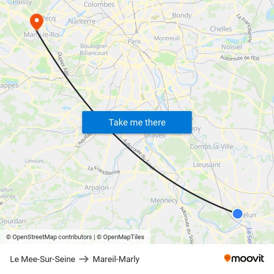 Le Mee-Sur-Seine to Mareil-Marly map
