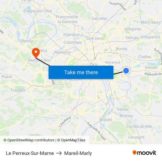 Le Perreux-Sur-Marne to Mareil-Marly map