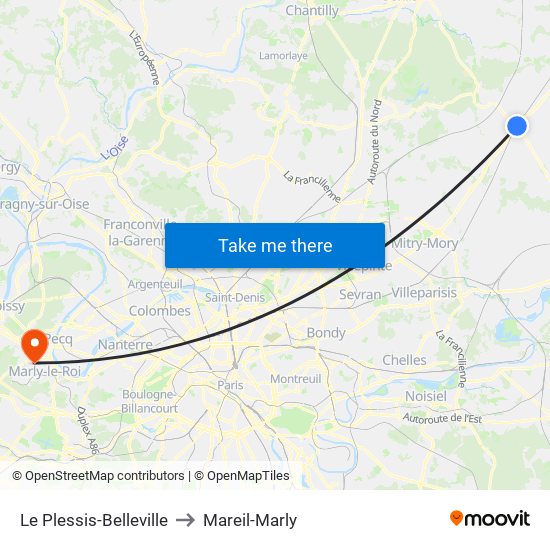 Le Plessis-Belleville to Mareil-Marly map