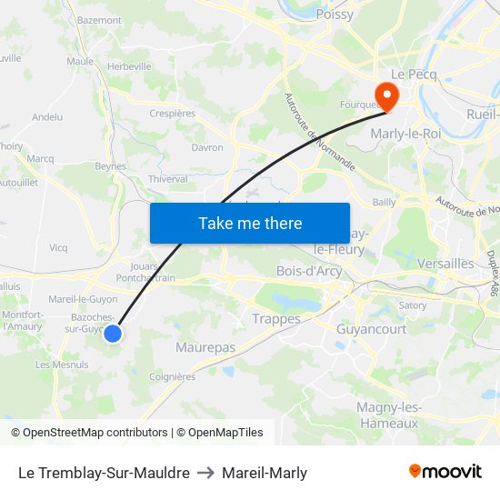 Le Tremblay-Sur-Mauldre to Mareil-Marly map