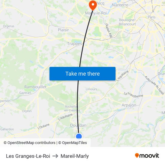 Les Granges-Le-Roi to Mareil-Marly map