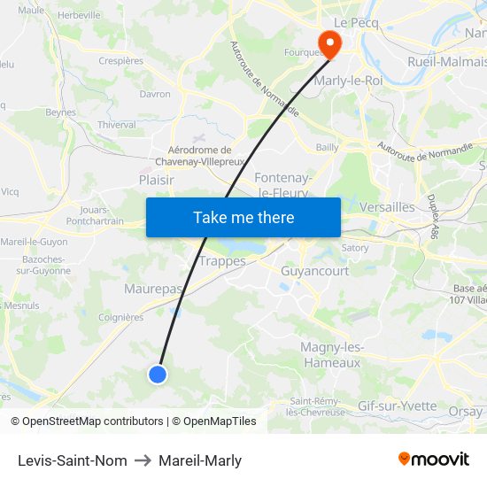 Levis-Saint-Nom to Mareil-Marly map