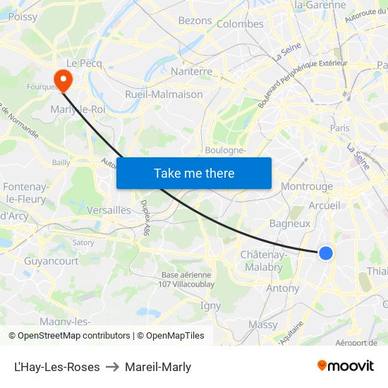 L'Hay-Les-Roses to Mareil-Marly map