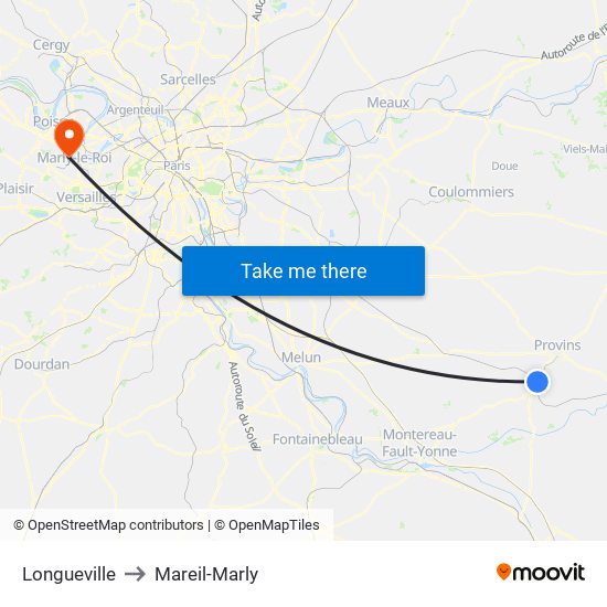 Longueville to Mareil-Marly map