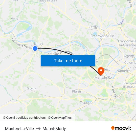 Mantes-La-Ville to Mareil-Marly map