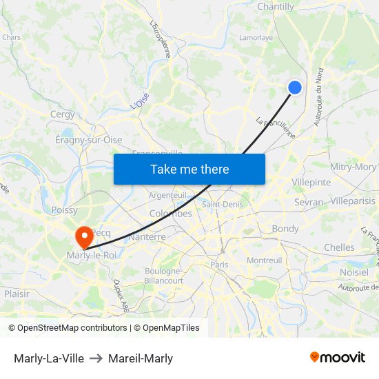 Marly-La-Ville to Mareil-Marly map