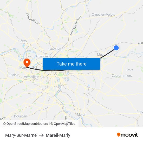 Mary-Sur-Marne to Mareil-Marly map