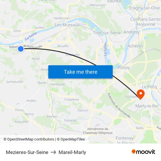 Mezieres-Sur-Seine to Mareil-Marly map