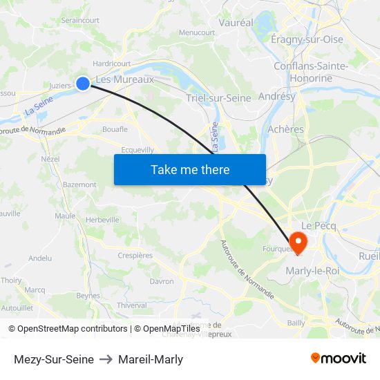 Mezy-Sur-Seine to Mareil-Marly map