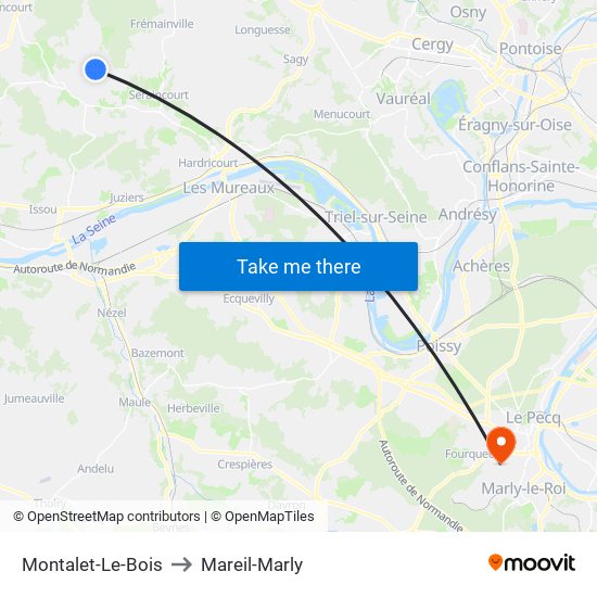 Montalet-Le-Bois to Mareil-Marly map