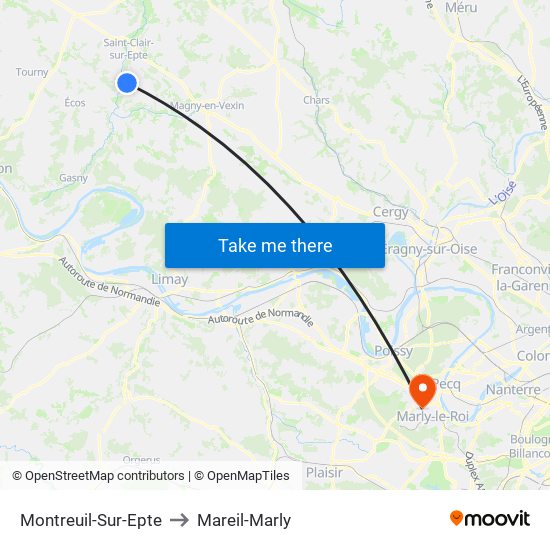 Montreuil-Sur-Epte to Mareil-Marly map