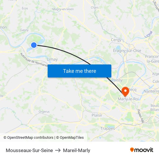 Mousseaux-Sur-Seine to Mareil-Marly map