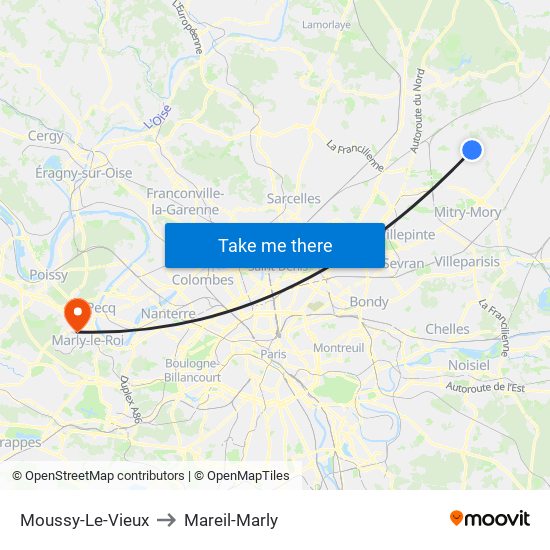 Moussy-Le-Vieux to Mareil-Marly map