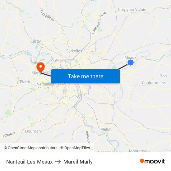 Nanteuil-Les-Meaux to Mareil-Marly map