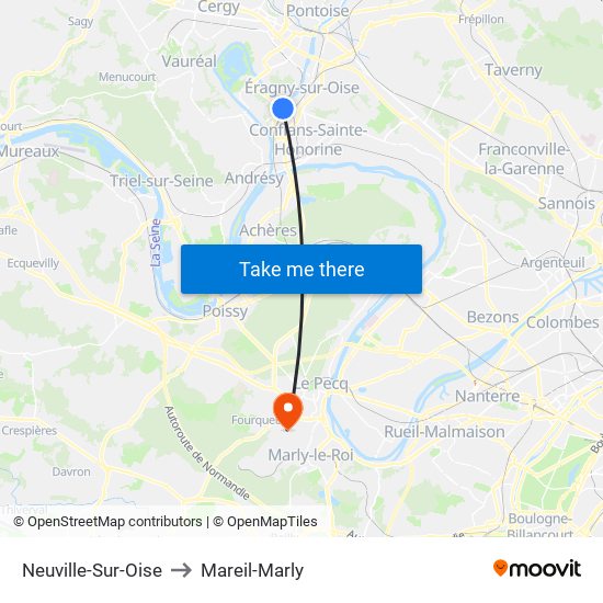 Neuville-Sur-Oise to Mareil-Marly map