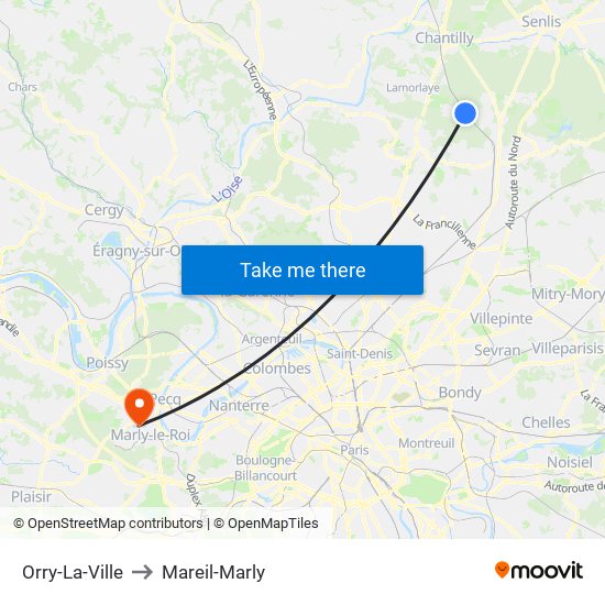 Orry-La-Ville to Mareil-Marly map
