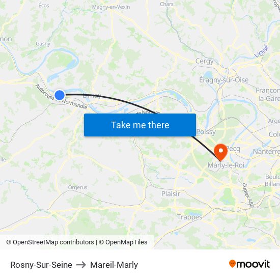 Rosny-Sur-Seine to Mareil-Marly map