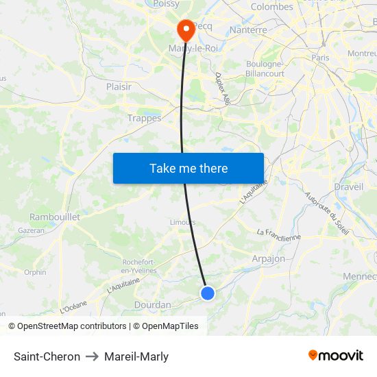 Saint-Cheron to Mareil-Marly map