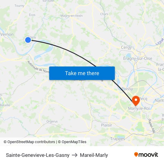 Sainte-Genevieve-Les-Gasny to Mareil-Marly map