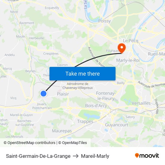 Saint-Germain-De-La-Grange to Mareil-Marly map