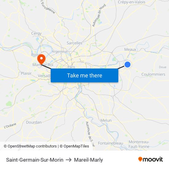 Saint-Germain-Sur-Morin to Mareil-Marly map