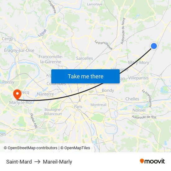 Saint-Mard to Mareil-Marly map