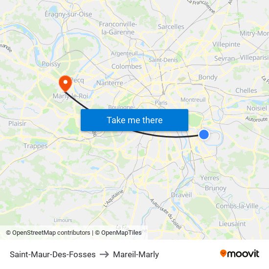 Saint-Maur-Des-Fosses to Mareil-Marly map