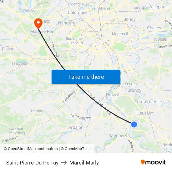 Saint-Pierre-Du-Perray to Mareil-Marly map
