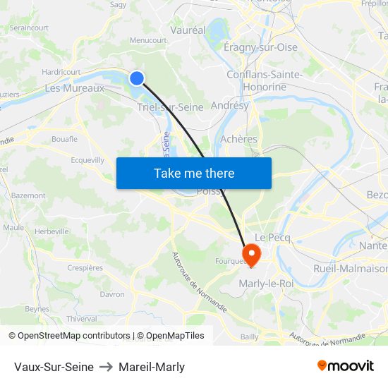Vaux-Sur-Seine to Mareil-Marly map
