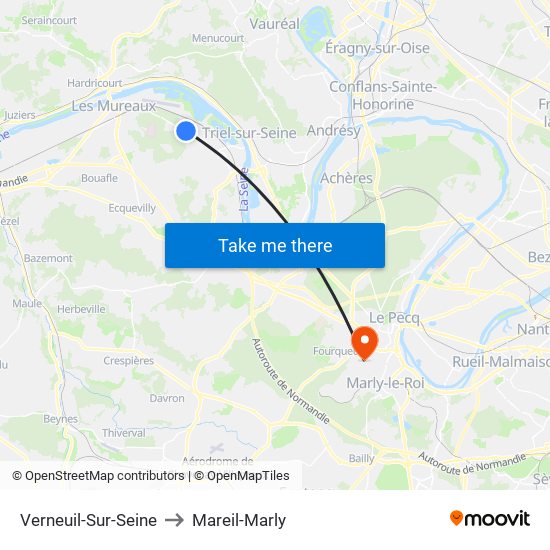 Verneuil-Sur-Seine to Mareil-Marly map