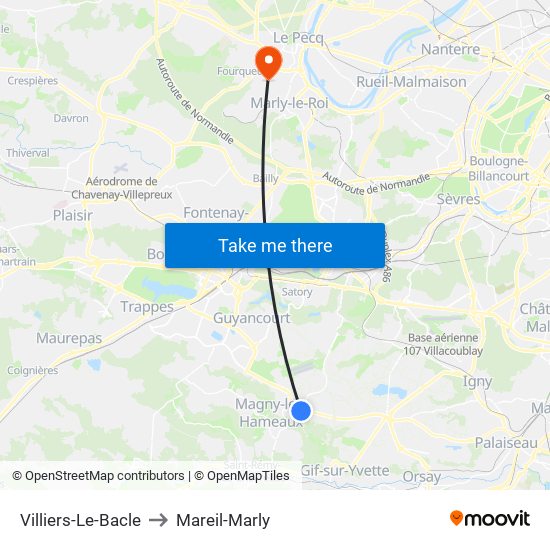 Villiers-Le-Bacle to Mareil-Marly map